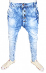 (TUR LASAT) Blugi Conici Albastru ACID WASH - (MARIMI: 29 30 31 32 33 34 36) foto