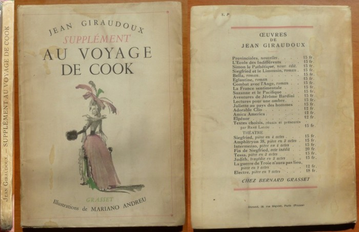 Jean Giraudoux , Supplément au voyage de Cook , 1937 , editia 1 de lux ilustrata foto mare Jean Giraudoux , Supplément au voyage de Cook , 1937 , editia 1 de lux ilustrata foto mare