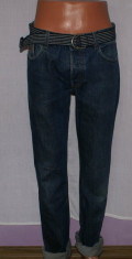 Blugi barbati HUGO BOSS Red Label marimea W 33 L 36 culoarea indigo raw foto