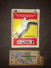 Bilet si program de la meciul Steaua-Barcelona 1986 foto
