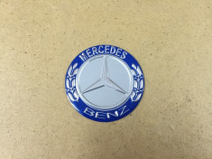 emblema capac roata MERCEDES albastru/gri 60 mm foto