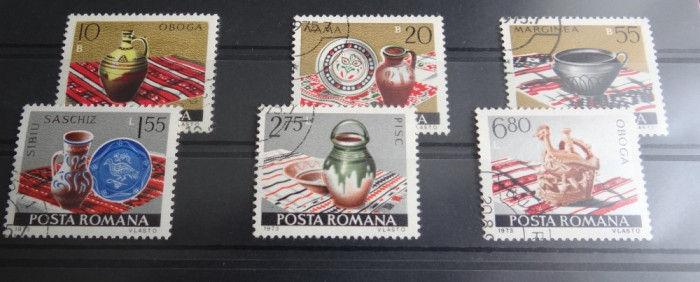 LP832-Ceramica romaneasca-Serie completa stampilata 1973