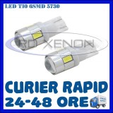 BEC AUTO LED LEDURI POZITIE T10 (W5W) - 6 SMD 5730 - PREMIUM - POZITII NUMAR, Universal, ZDM