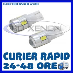 BEC AUTO LED LEDURI POZITIE T10 (W5W) - 6 SMD 5730 - PREMIUM - POZITII NUMAR