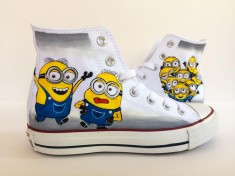 Tenisi Converse Originali pictati manual cu Minions foto