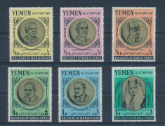 Personalitati, Papa, seic, de Gaulle - 2 serii nestampilate MNH - Yemen 1966 foto