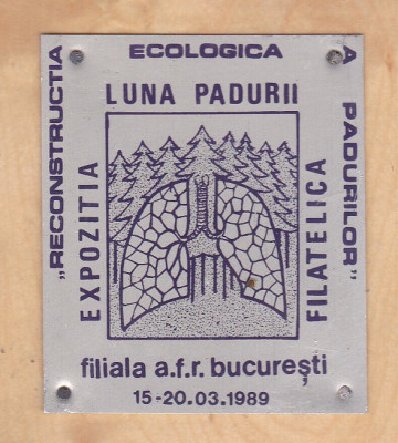 bnk fil Trofeu Expozitia filatelica Luna padurii Bucuresti 1989 foto