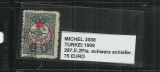 TURCIA 1908 - 297. E. 2 PIA., Stampilat