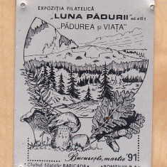 bnk fil Trofeu Expozitia filatelica Luna padurii Bucuresti 1991