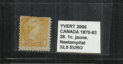 CANADA 1870 - 93 - 28. 1 C. foto