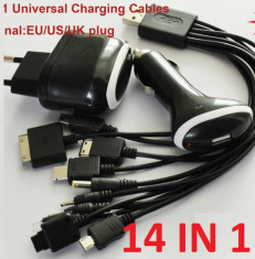 INCARCATOR UNIVERSAL TELEFON USB 14 IN 1 DC SONY SAMSUNG APPLE NOKIA BLACKBERRY foto