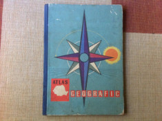 atlas geografic pentru clasele III IV ale scolii generale de 8 ani 1964 foto