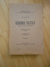 CHARLES GIDE--CURS DE ECONOMIE POLITICA - VOL. I - 1927 foto