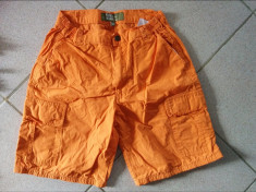 Pantaloni scurti de vara pentru copii, unisex, portocalii, 9-11 ani, simpli foto