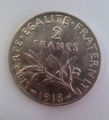 Moneda argint 2 franci / francs 1915 - 10 grame foto