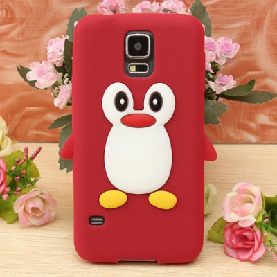 Husa silicon model pinguin Samsung Galaxy S5 G900 i9600 foto