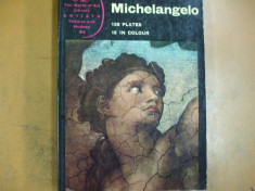 Michelangelo album arta text engleza 128 planse 15 color Londra 1965 foto