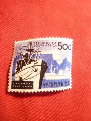 Timbru 50 C albastru 1961 Africa de Sud uzuale Port Cape Town nr.259 foto