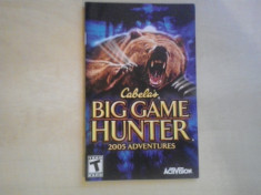 Manual - Cabela&amp;#039;s Big Hunter Game - Playstation PS2 ( GameLand ) foto