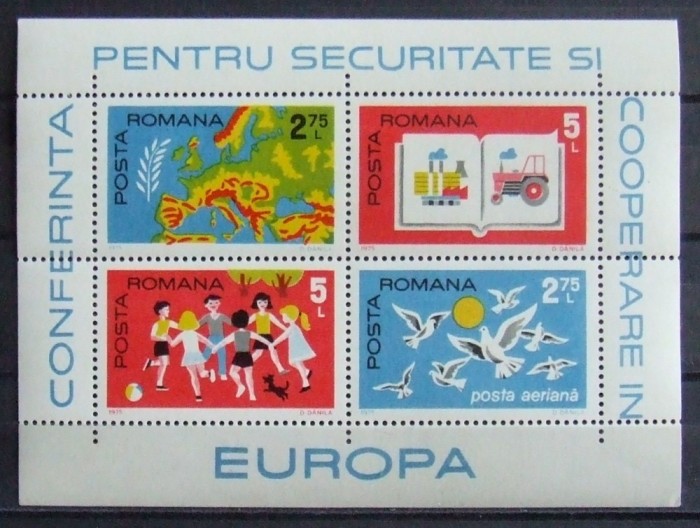 ROMANIA 891/1975 - CONFERINTA PT. SECURITATE HELSINKI, 1 M/SH NEOBLIT - RO 0359 foto mare ROMANIA 891/1975 - CONFERINTA PT. SECURITATE HELSINKI, 1 M/SH NEOBLIT - RO 0359 foto mare