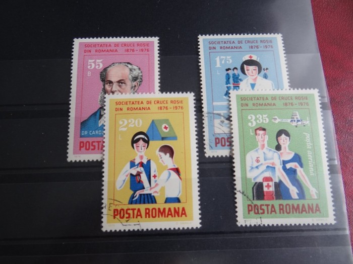Lp912-Centenarul Crucii Rosii-serie completa stampilata 1976 foto mare Lp912-Centenarul Crucii Rosii-serie completa stampilata 1976 foto mare
