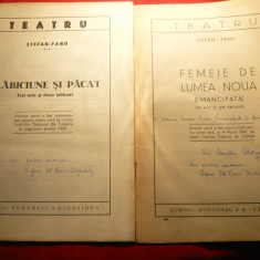 2 Brosuri cu Piese de Teatru St.Fanu Dutulescu cu dedicatie si autograf , 1945