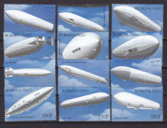 Burkina Faso 2000 aviatie zeppeline MI 1788-1790 MNH w12 foto