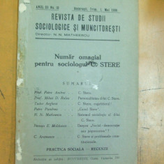 Revista de studii sociologie si muncitoresti 1 mai 1936 numar omagial C. Stere