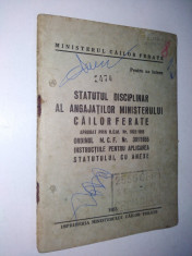 Statutul disciplinar al angajatilor Ministerului CFR 1955 foto