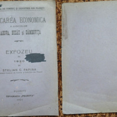 Papina , Misc. economica a jud. Prahova , Buzau si Dambovita , Ploiesti , 1921