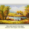 Peisaj rural (3) - tablou ulei pe panza, 40x18cm