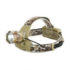 Lanterna Frontala Desert Camouflage cu Led CREE T6 NOU foto