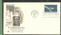 SUA 1962 - COSMONAUT JOHN H.GLENN, FDC stampila CAPE CANAVERAL (FDCS14) foto