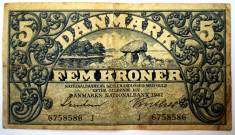 155. DANEMARCA 5 KRONER 1942 SR. 586 foto