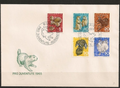 Elvetia 1965 &amp;ndash; ANIMALE SALBATICE MICI, FDC (10) foto