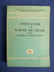 INDICATOR DE NORME DE DEVIZ PENTRU LUCRARI DE TERASAMENTE ( Ts ) - 1981 foto