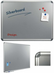 Tabla argintie magnetica 100 x 150 cm, profil aluminiu Design, SMIT foto