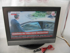 lcd tv cu dvd incorporat si alimentare 220v si 12v special pentru rulote,tir. foto