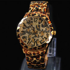 CEAS DAMA GUESS LEOPARD PRINT GOLD&amp;amp;DIAMONDS EDITION-SUPERB-COLECTIE NOUA !! RAR foto