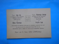 HOPCT 20193 INVITATIE LA NUNTA FAM. PALEOLOGU SI FAM IUGA -CONSTANTA 1965