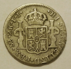 2 Reales 1800 LIMAE IJ - Peru - Carol IV - Argint foto