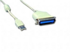 Cablu de date convertor USB la Paralel C36M, lungime cablu: 1.8m, bulk, Alb, GEMBIRD (CUM360) foto