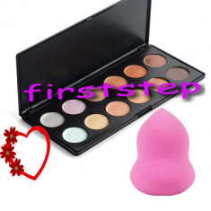 Trusa machiaj MAC 12 culori corector concealer camuflaj + beauty blender para foto