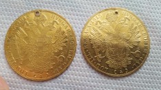 2 monede aur - 4 ducati Franc Josef Austria 1915 (pret per buc) foto