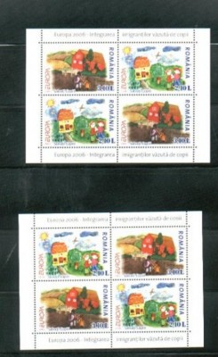 ROMANIA 2006 &amp;ndash; INTEGRAREA IMIGRANTILOR, pereche de blocuri MNH K121 foto