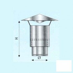 Terminal antivant pentru cosurile de fum izolate din inox Hi Line Plus - 250 x 350 mm foto