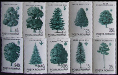 ROMANIA 1343/1994 - ARBORI, 10 VALORI, NEOBLITERATE - RO 0377 foto
