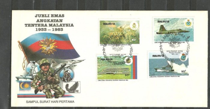 MALAYSIA 1983 &ndash; ARMATA AERIANA, NAVALA SI TERESTRA, FDC (1)