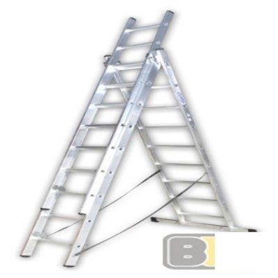 Scara Din Aluminiu 3 Tronsoane Buildxell 647639 9 Trepte