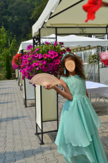 Rochie de ocazie pentru fete, lucrata la comanda, din dantela si voal foto